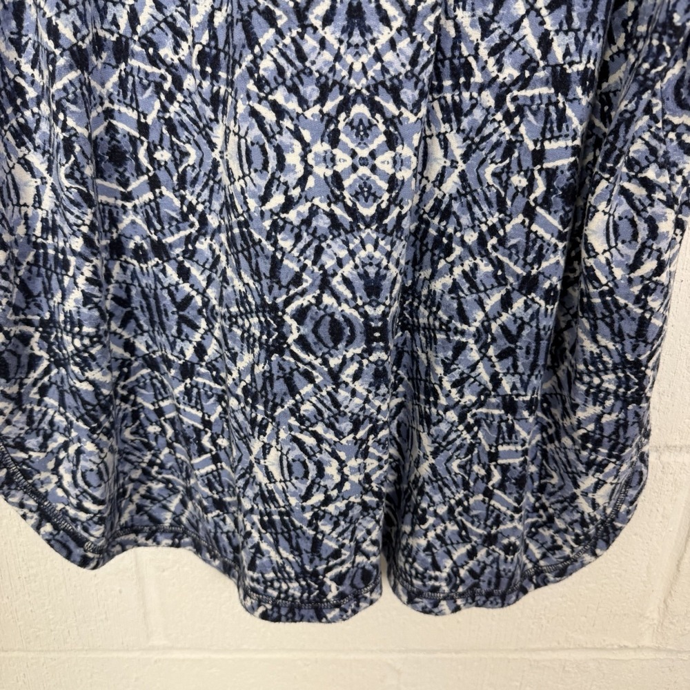 Sunday Womens Top Size 1X French Terry Blue Relaxed Fit Casual Boho Maximalist - Picture 3 of 14